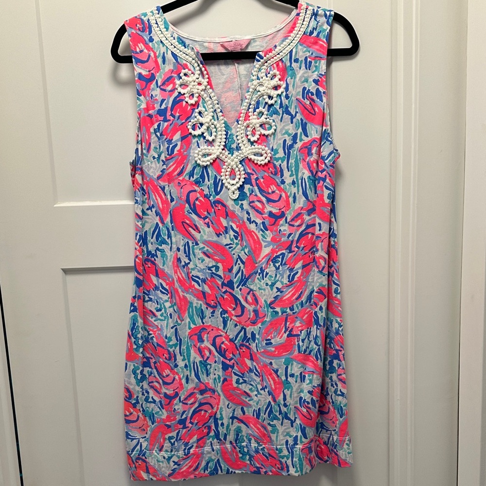 Lilly Pulitzer Lobster Print Sleeveless Shift Dress